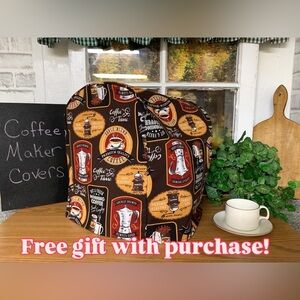 Coffee Maker Cover - Brown and Orange